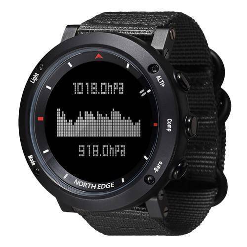 Men's Digital Sports Watch Digital Watches NORTH EDGE Official Store Black nylon strap