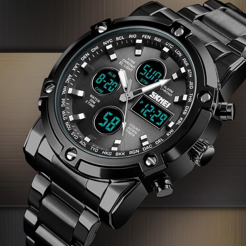 Men's Full Steel LED Digital Sports Watch Quartz Watches Readeel Watch Store