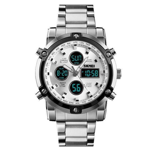 Men's Full Steel LED Digital Sports Watch Quartz Watches Readeel Watch Store Silver