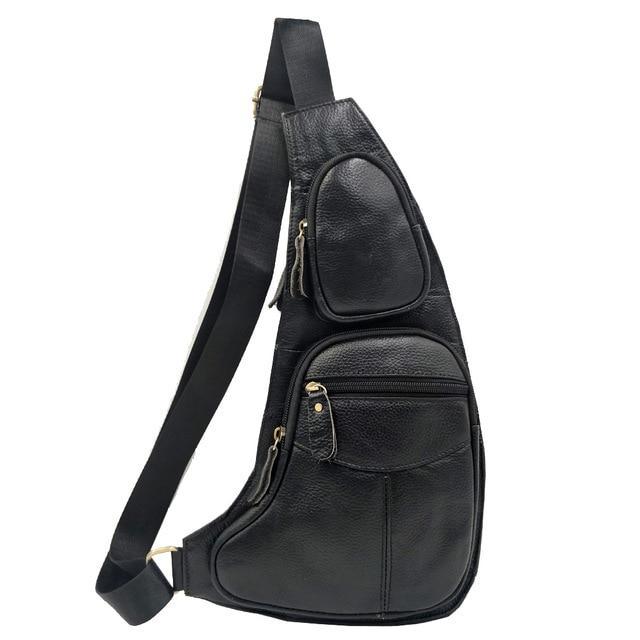 Men’s Genuine Cowhide Crossbody Bag Crossbody Bags PackBags Store Black China
