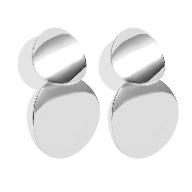 Metal Long Big Drop Earrings Drop Earrings BFH Official Store Silver 1