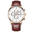 Military Fashion Anti Magnetic Casual Dress Quartz Watch For Men Quartz Watches NIBOSI Official Store Rose White Leather