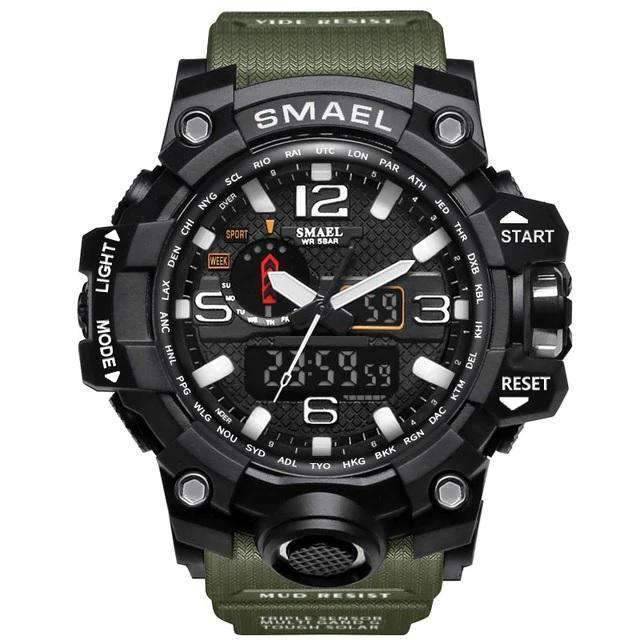 Military LED Display Electronic Quartz Watch For Men Quartz Watches 12 Watch Store Army Green