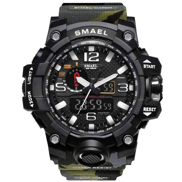 Military LED Display Electronic Quartz Watch For Men Quartz Watches 12 Watch Store Army Green Camouflage