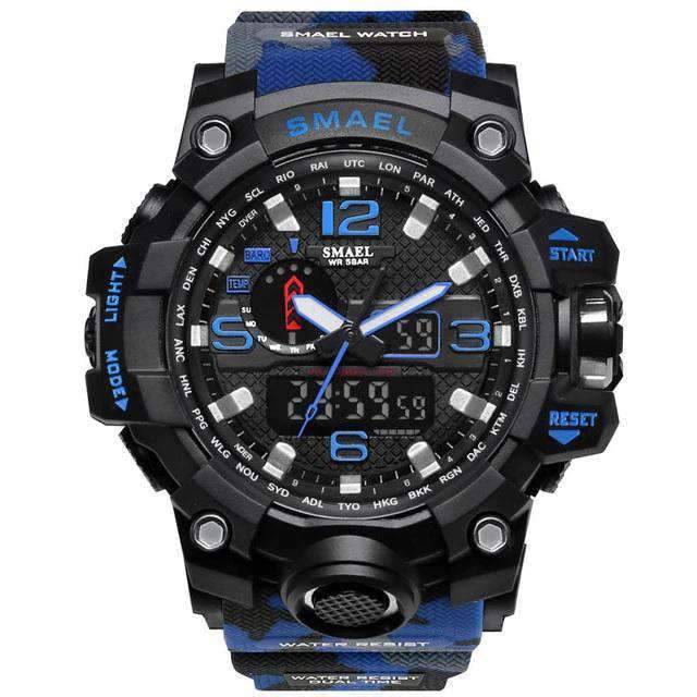 Military LED Display Electronic Quartz Watch For Men Quartz Watches 12 Watch Store Blue Camouflage