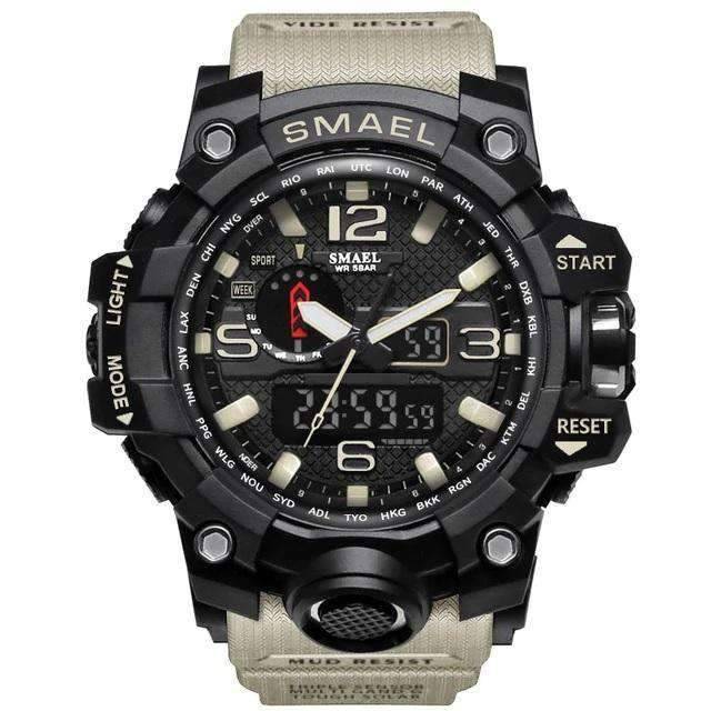 Military LED Display Electronic Quartz Watch For Men Quartz Watches 12 Watch Store Khaki