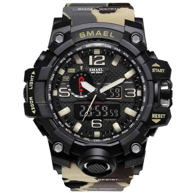 Military LED Display Electronic Quartz Watch For Men Quartz Watches 12 Watch Store Khaki Camouflage