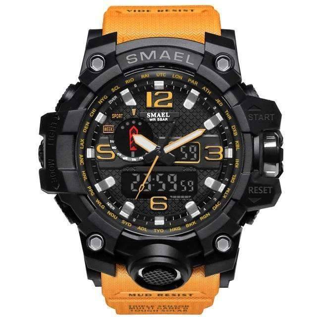 Military LED Display Electronic Quartz Watch For Men Quartz Watches 12 Watch Store Orange