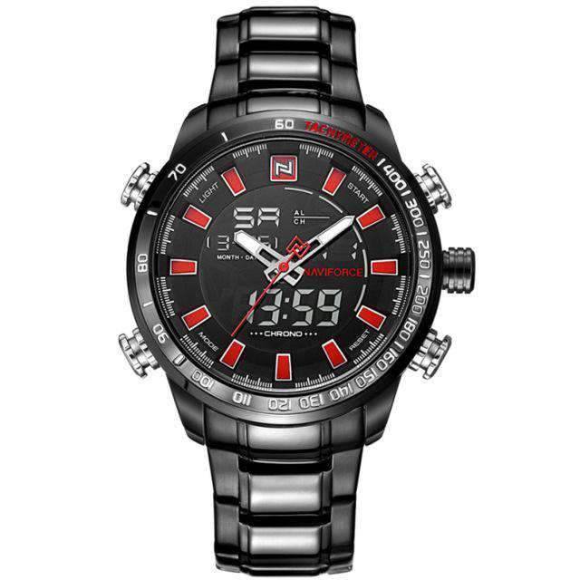 Military LED Display Stainless Steel Quartz Watch For Men Quartz Watches damon zone Store
