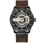 Military Waterproof Casual Leather Quartz Watch For Men Quartz Watches Chinese Watch factory black