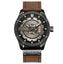 Military Waterproof Casual Leather Quartz Watch For Men Quartz Watches Chinese Watch factory black white