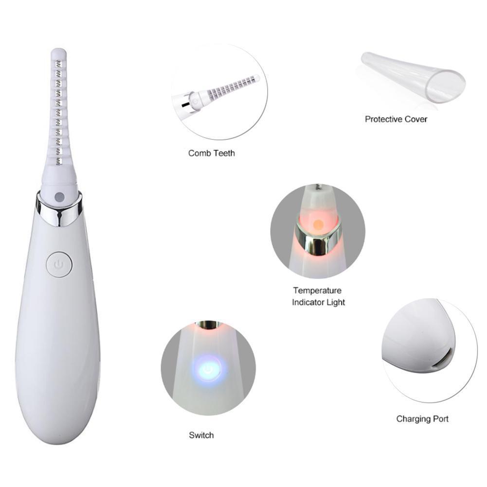 Mini USB Electric Ironing Eye Makeup Heated Eyelash Curler Eyelash Curler Catch Beautiful Store