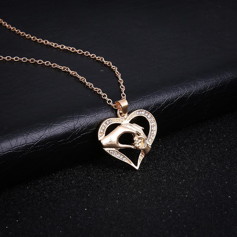 Mother Child Hand in Hand Necklace Pendant Necklaces yanqifei Store