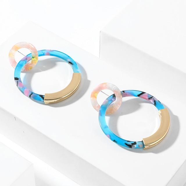 Multicolor Big Hook Semicircle Earrings Drop Earrings onekiss Official Store 107036