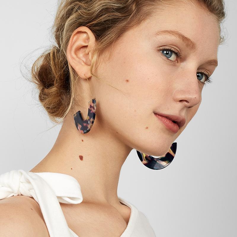 Multicolor Big Hook Semicircle Earrings Drop Earrings onekiss Official Store