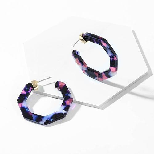 Multicolor Big Hook Semicircle Earrings Drop Earrings onekiss Official Store 200142