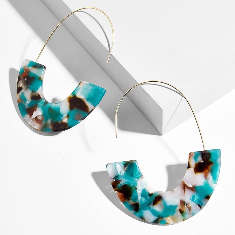 Multicolor Big Hook Semicircle Earrings Drop Earrings onekiss Official Store