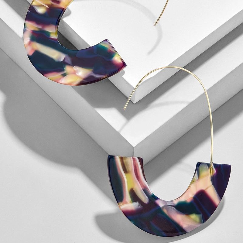 Multicolor Big Hook Semicircle Earrings Drop Earrings onekiss Official Store