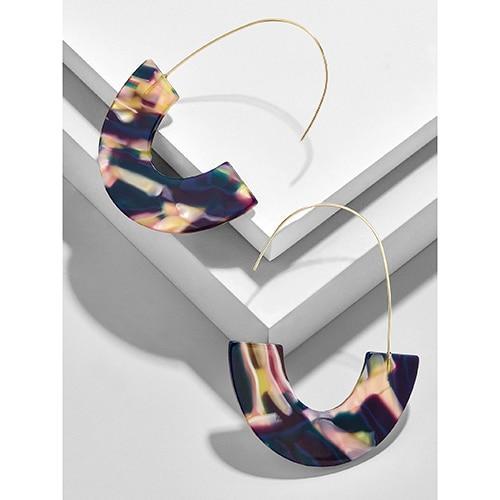 Multicolor Big Hook Semicircle Earrings Drop Earrings onekiss Official Store Multi