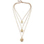 Multilayer Carved Coin Necklace Chain Necklaces AY A Store FOV33951