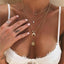 Multilayer Carved Coin Necklace Chain Necklaces AY A Store FOV362