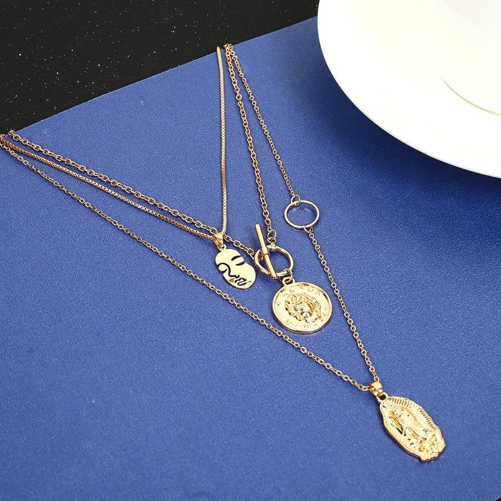 Multilayer Choker Pendant Necklace Pendant Necklaces IngeSight.Z IngeSightZ Store