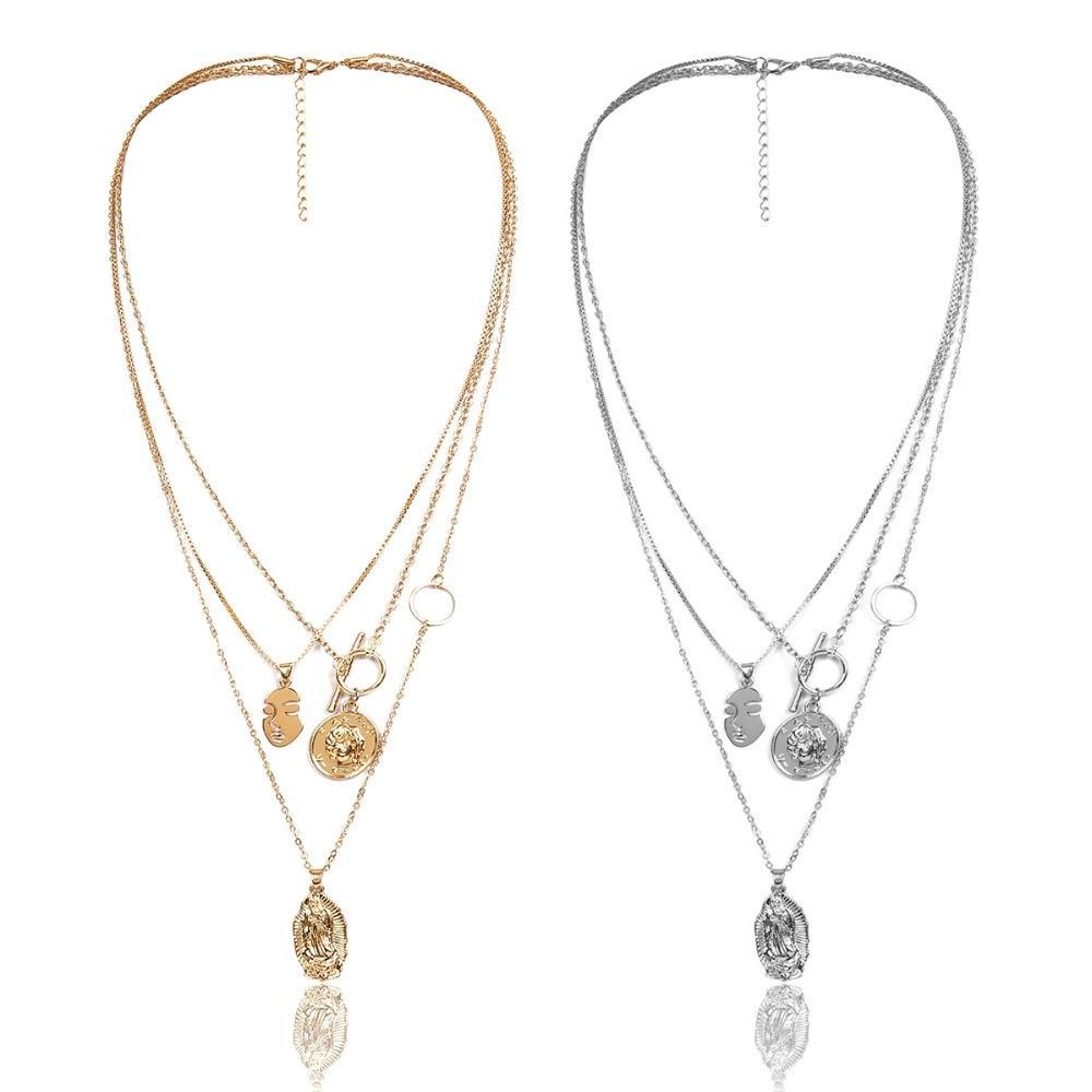 Multilayer Choker Pendant Necklace Pendant Necklaces IngeSight.Z IngeSightZ Store