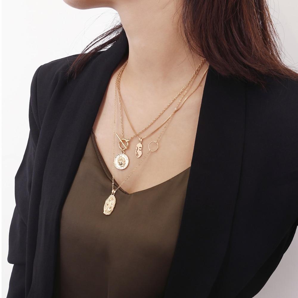 Multilayer Choker Pendant Necklace Pendant Necklaces IngeSight.Z IngeSightZ Store