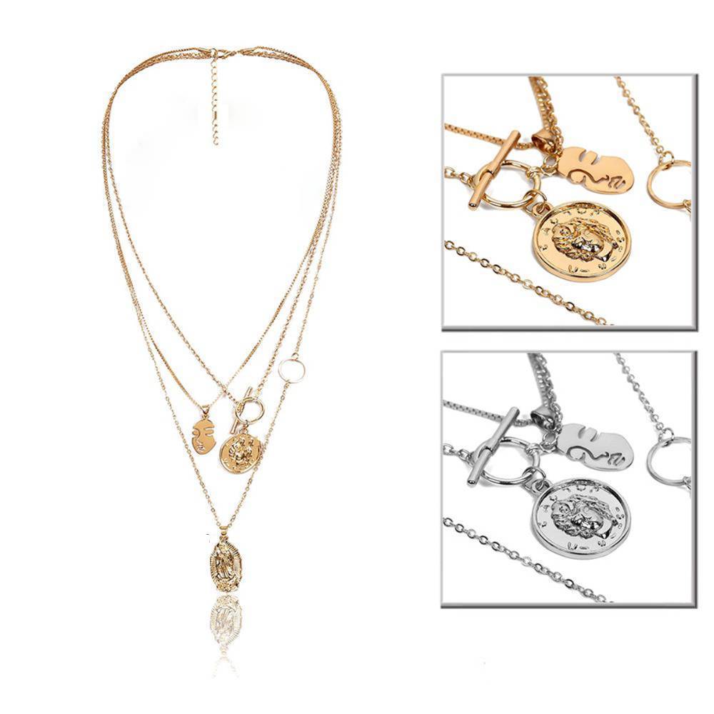 Multilayer Choker Pendant Necklace Pendant Necklaces IngeSight.Z IngeSightZ Store