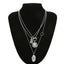 Multilayer Choker Pendant Necklace Pendant Necklaces IngeSight.Z IngeSightZ Store Silver