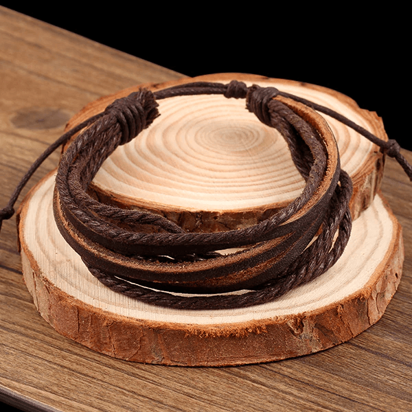 Multilayer Leather Handmade Bracelets for Men Wrap Bracelets IF ME Official Store