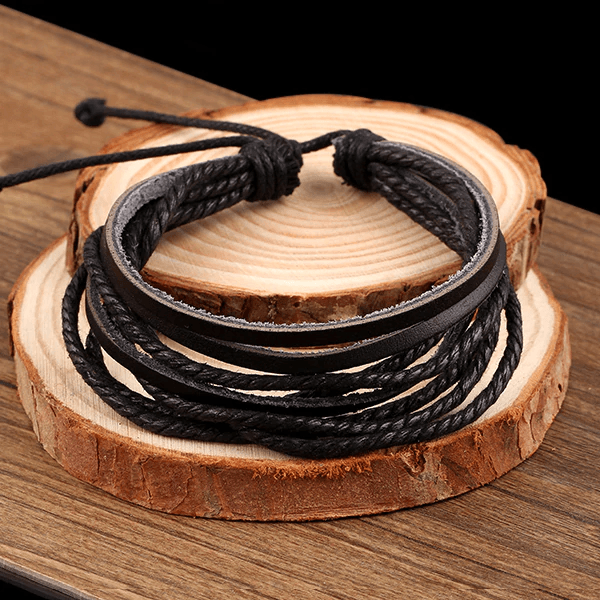 Multilayer Leather Handmade Bracelets for Men Wrap Bracelets IF ME Official Store