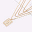 Multilayer Square Rose Pattern Necklace Pendant Necklaces Ingemark Official Store