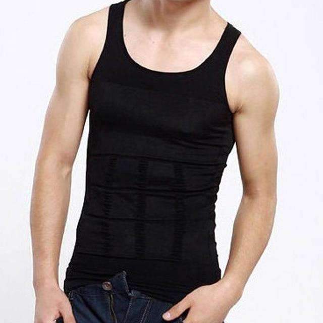 Muscle Compression Slim Body Men’s Body Slimming Vest Shapers KOCLES Official Store Black S