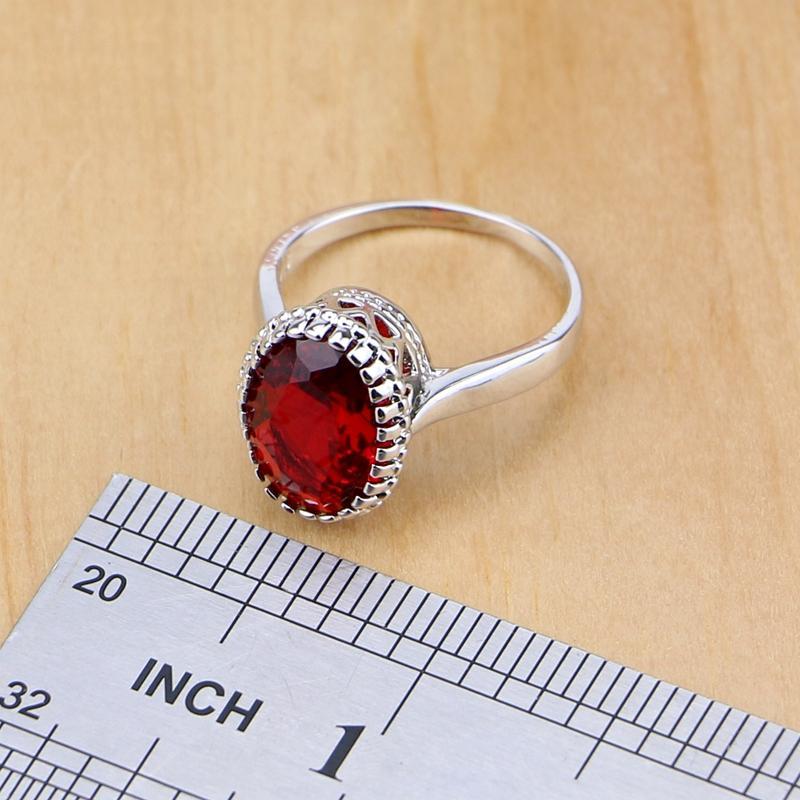 Mystic Red Zircon Jewelry Sets Bridal Jewelry Sets Jack Fashion Jewelry Ring Size 9 Red
