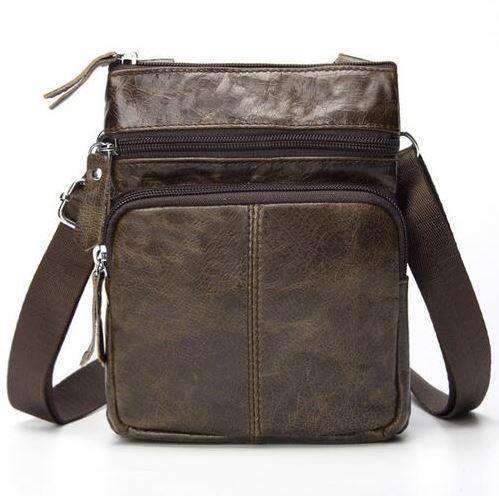 Natural Flap Shoulder Genuine Leather Crossbody Bags for Men Crossbody Bags Westal Store 701R4 light coffee 16cm
