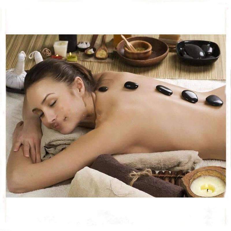 Natural Lava Energy Set Hot Spa Basalt Rock Massage Tools Massage & Relaxation Fkxiang Official Store