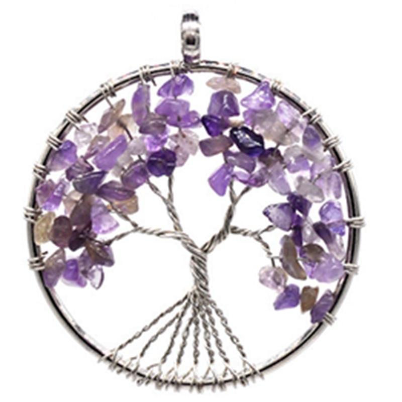 Natural Quartz Stone Crown Chakra Crystals Pendant Necklace Pendants qjyStar Gift Store