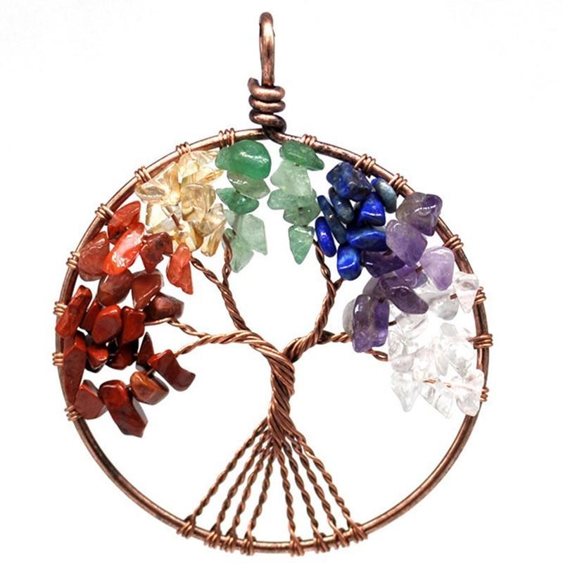 Natural Quartz Stone Crown Chakra Crystals Pendant Necklace Pendants qjyStar Gift Store