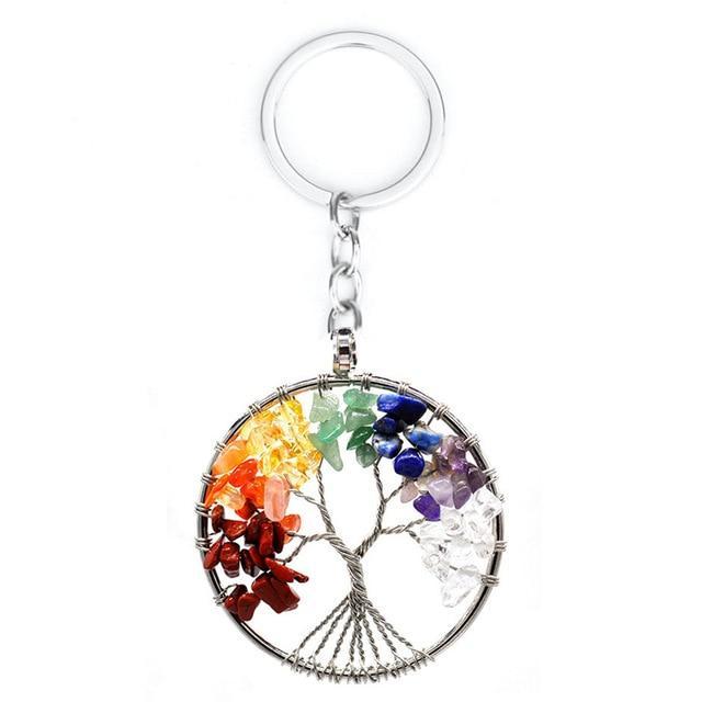 Natural Quartz Stone Crown Chakra Crystals Pendant Necklace Pendants qjyStar Gift Store Key chain