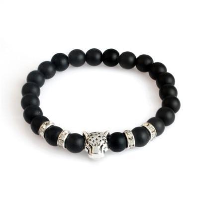 Natural Stone Beads Men Bracelets with Leopard Design Strand Bracelets HelloLeo B0200961