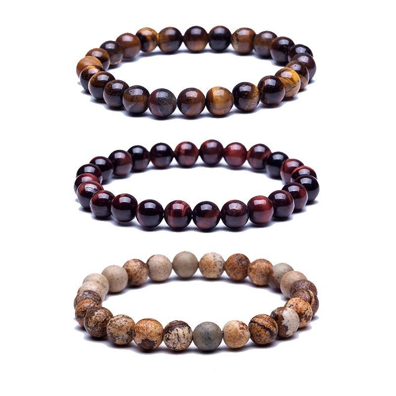 Natural Stone Buddha Lava Bead Bracelet Strand Bracelets HelloLeo