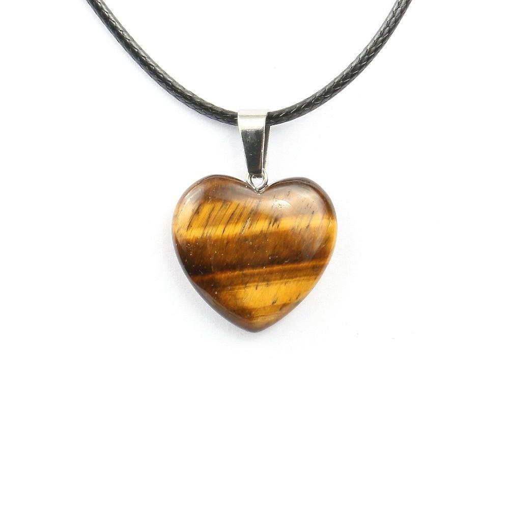 Natural Stone Heart Shape Necklace Pendant Necklaces Hi Beads Store