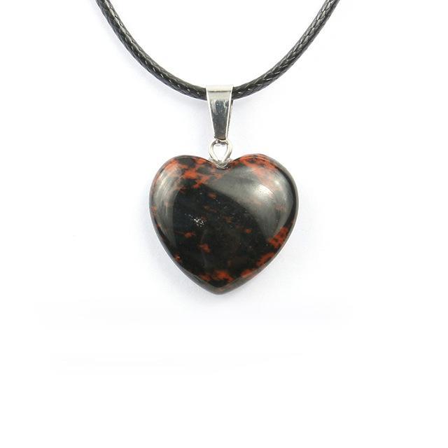 Natural Stone Heart Shape Necklace Pendant Necklaces Hi Beads Store Golden Swan Stone