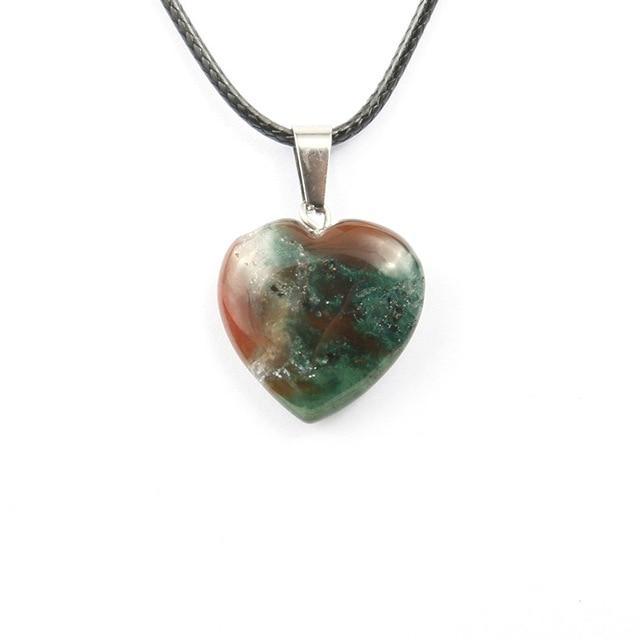 Natural Stone Heart Shape Necklace Pendant Necklaces Hi Beads Store India Agate