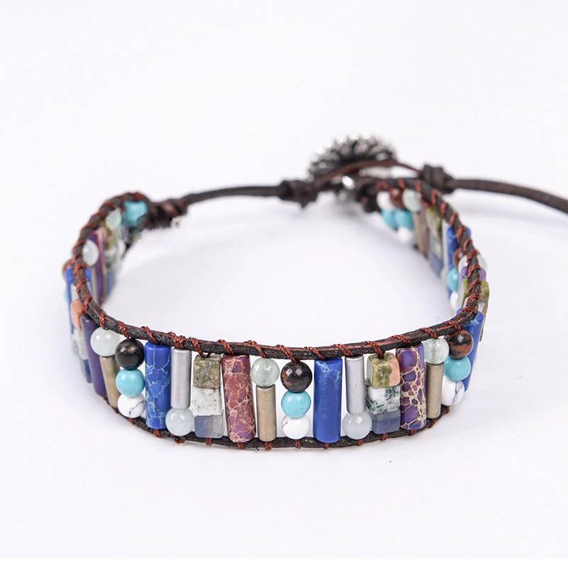 Natural Stone Leather Wrap Bracelet for Women Wrap Bracelets YGLINE Store