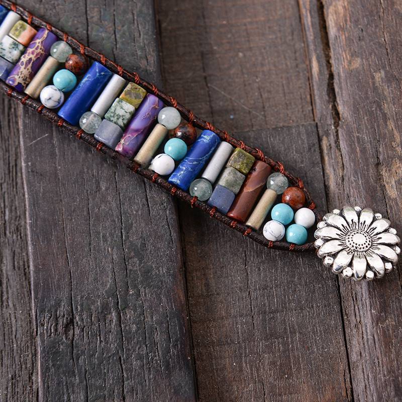 Natural Stone Leather Wrap Bracelet for Women Wrap Bracelets YGLINE Store