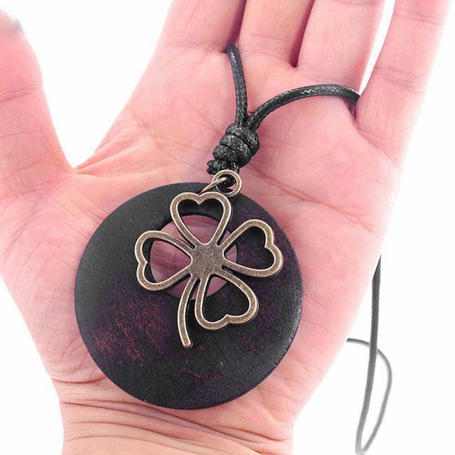 Natural Wood Tree of Life Necklace Pendant Necklaces Shop3188015 Store Flower