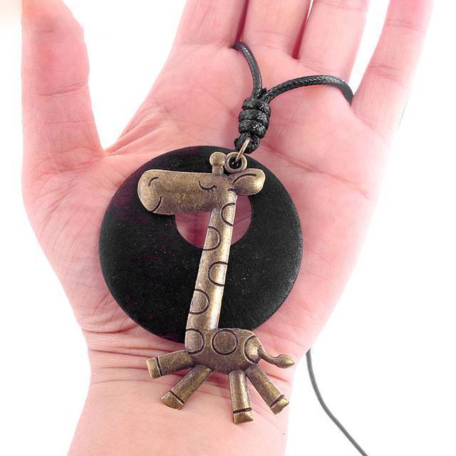 Natural Wood Tree of Life Necklace Pendant Necklaces Shop3188015 Store Giraffe