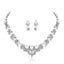 Necklace and Earring Bridal Jewelry Set With Clear Crystal For Women Bridal Jewelry Sets mecresh Official Store